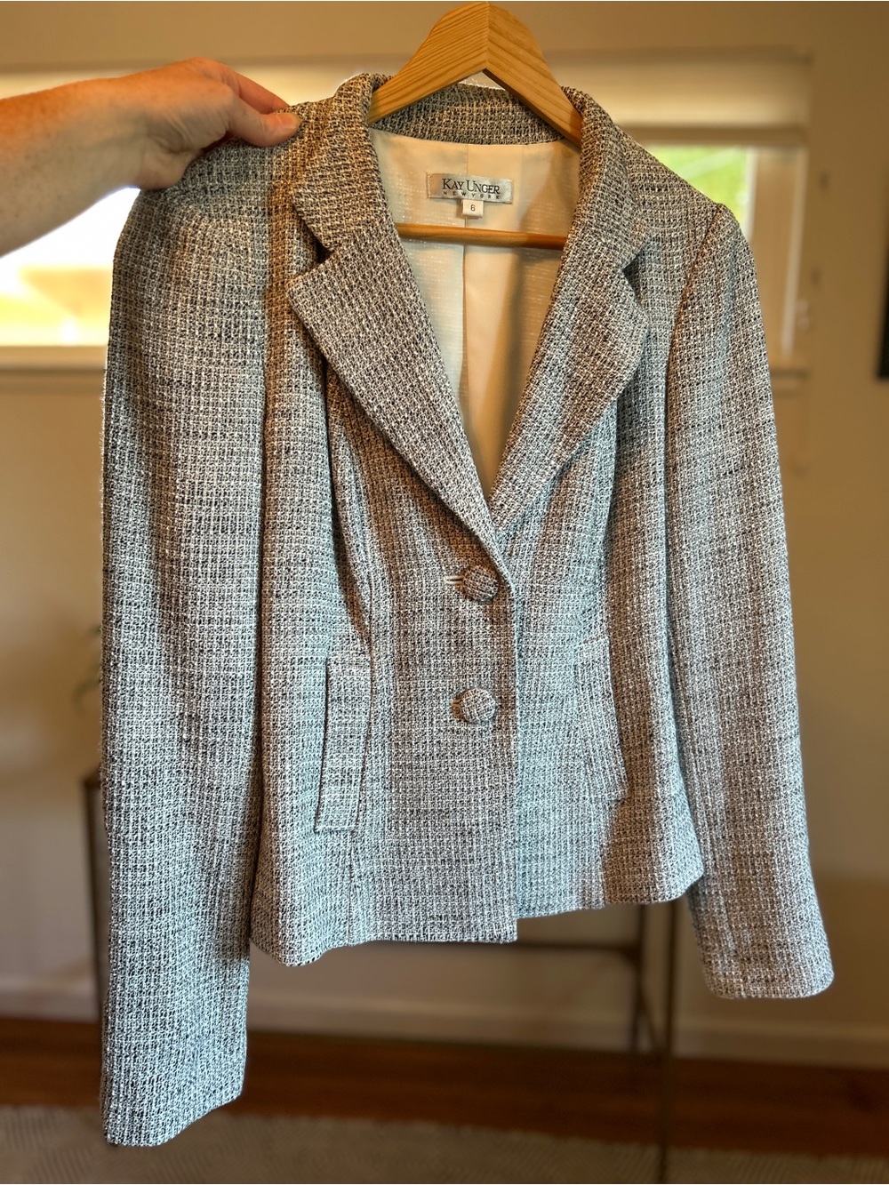 Kay Unger Gray Tweed Blazer